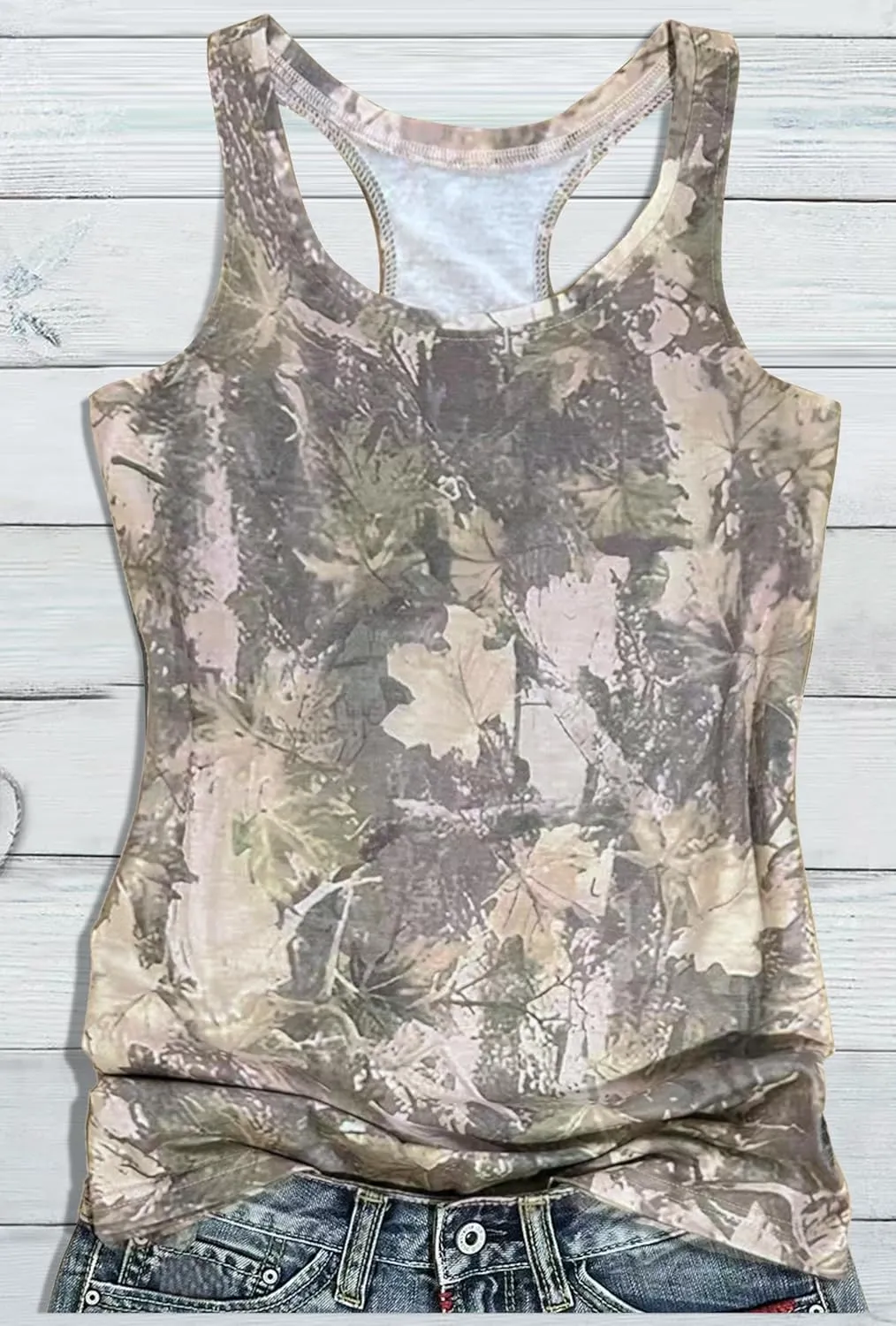Womens Mandala Vintage Graphic Racerback Tank Tops Summer Casual Loose O-Neck Tanks Vest Vacation Classic-Fit Shirt Cami
