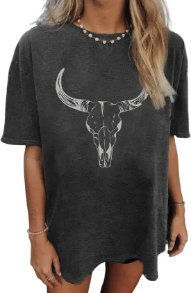 Womens Oversized Tshirt Flower Graphic Tees Nashville Music Short Sleeve Shirts Summer Casual Loose Beach Tops