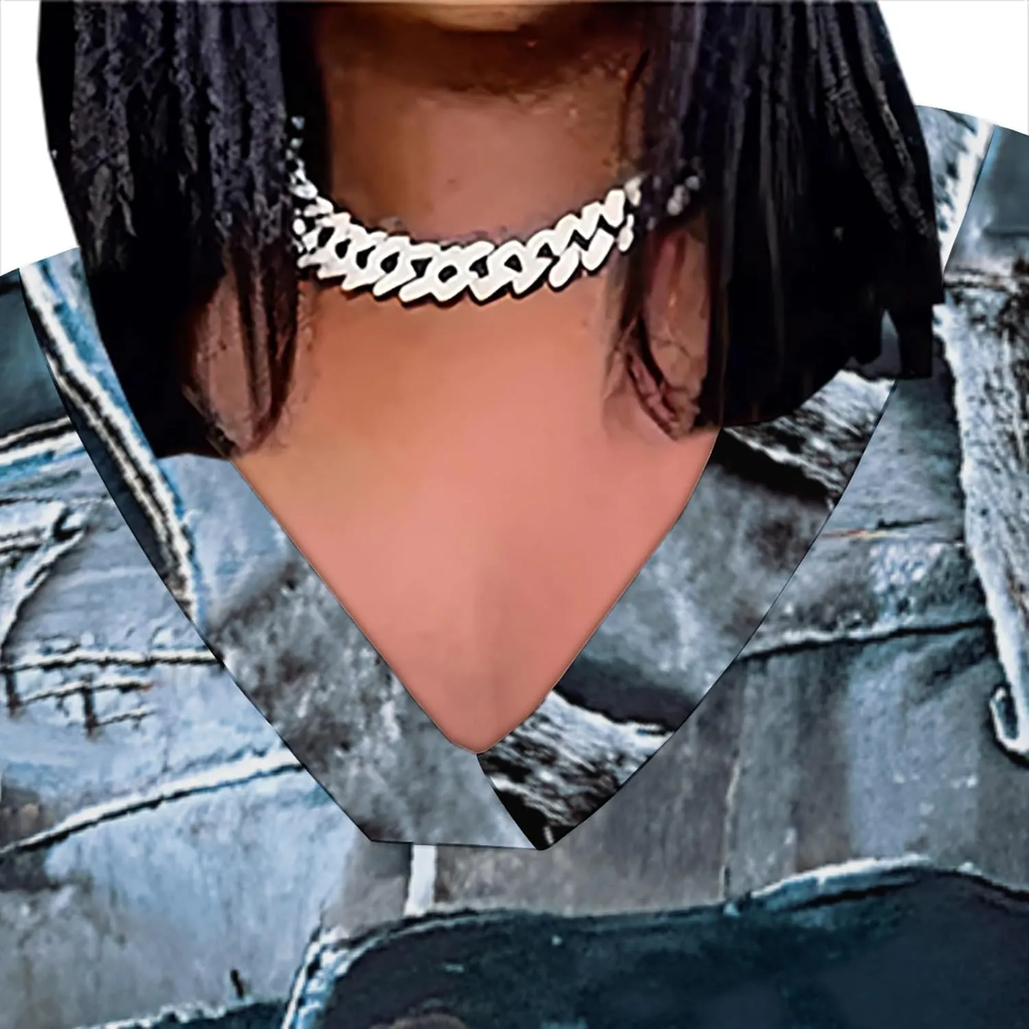 Womens Plus Size Denim 3D Print Fashion Maxi Dresses Casual Soft Tshirt Dress