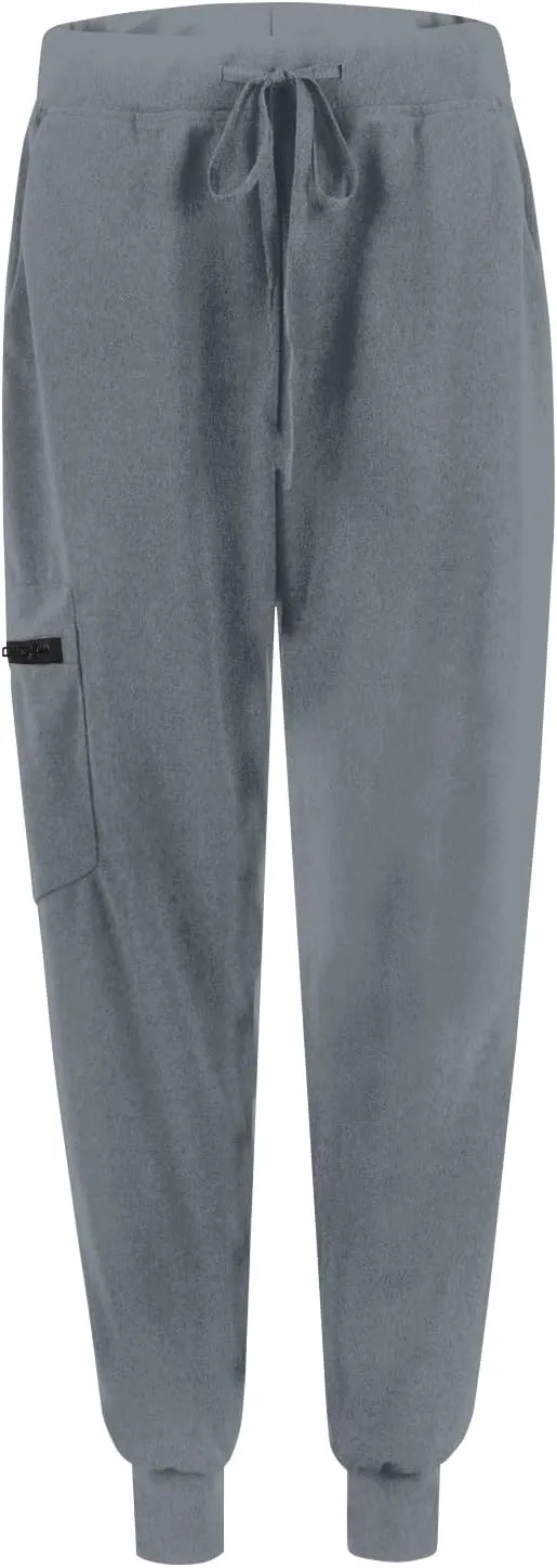 Womens Scrub Pants Soft Stretch Yoga Style with Pockets Slim Drawstring Jogger Scrubs Medical Nursing Scrub Bottom