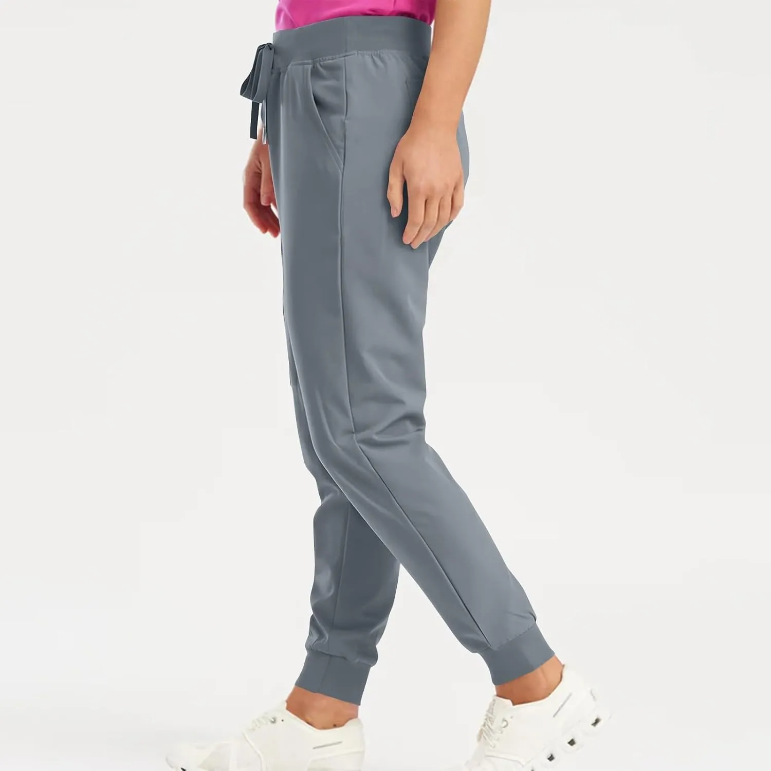 Womens Scrub Pants Soft Stretch Yoga Style with Pockets Slim Drawstring Jogger Scrubs Medical Nursing Scrub Bottom