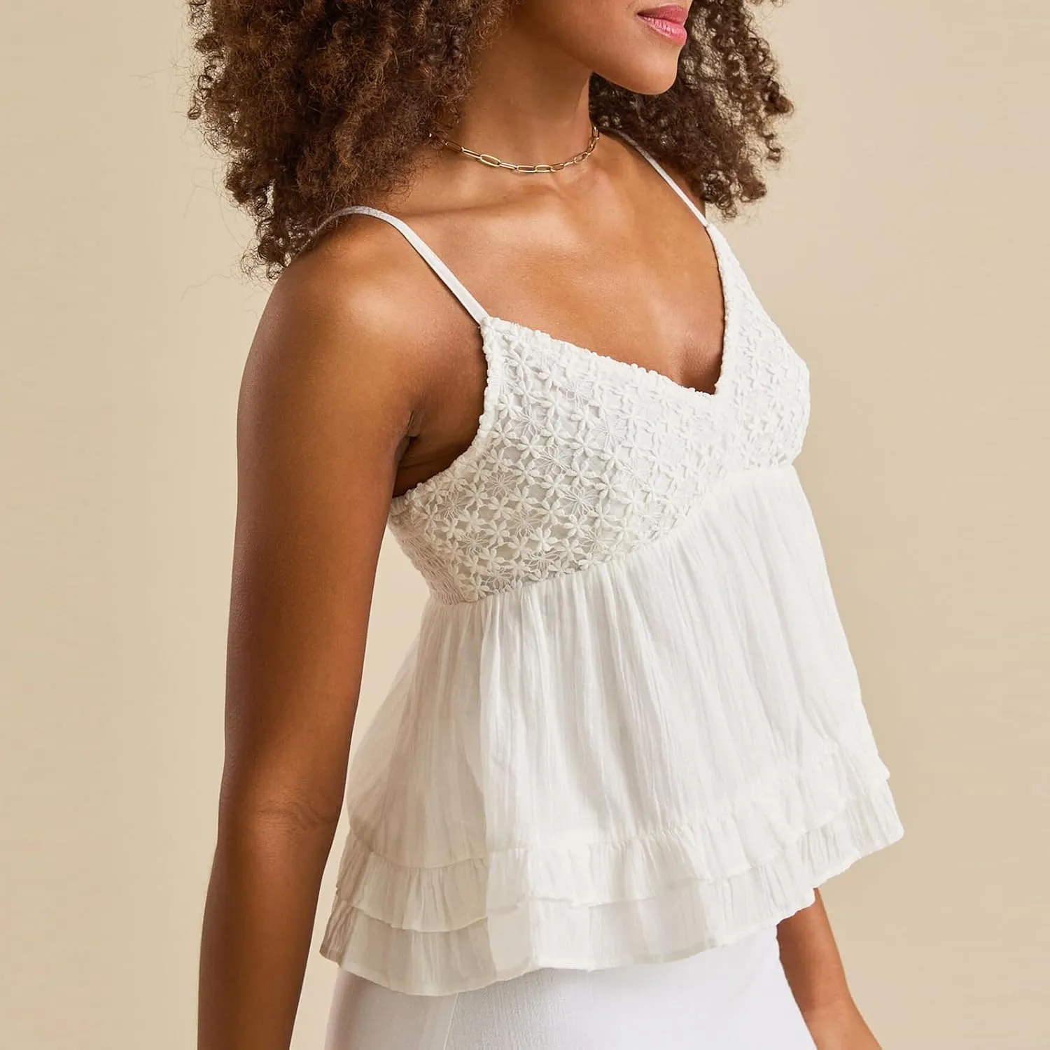 Women's Y2k Lace Trim Cropped Camisole Sexy Low Cut Deep V Neck Spaghetti Strap Cami Tank Fairy Babydoll Shirt Top