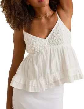 Women's Y2k Lace Trim Cropped Camisole Sexy Low Cut Deep V Neck Spaghetti Strap Cami Tank Fairy Babydoll Shirt Top