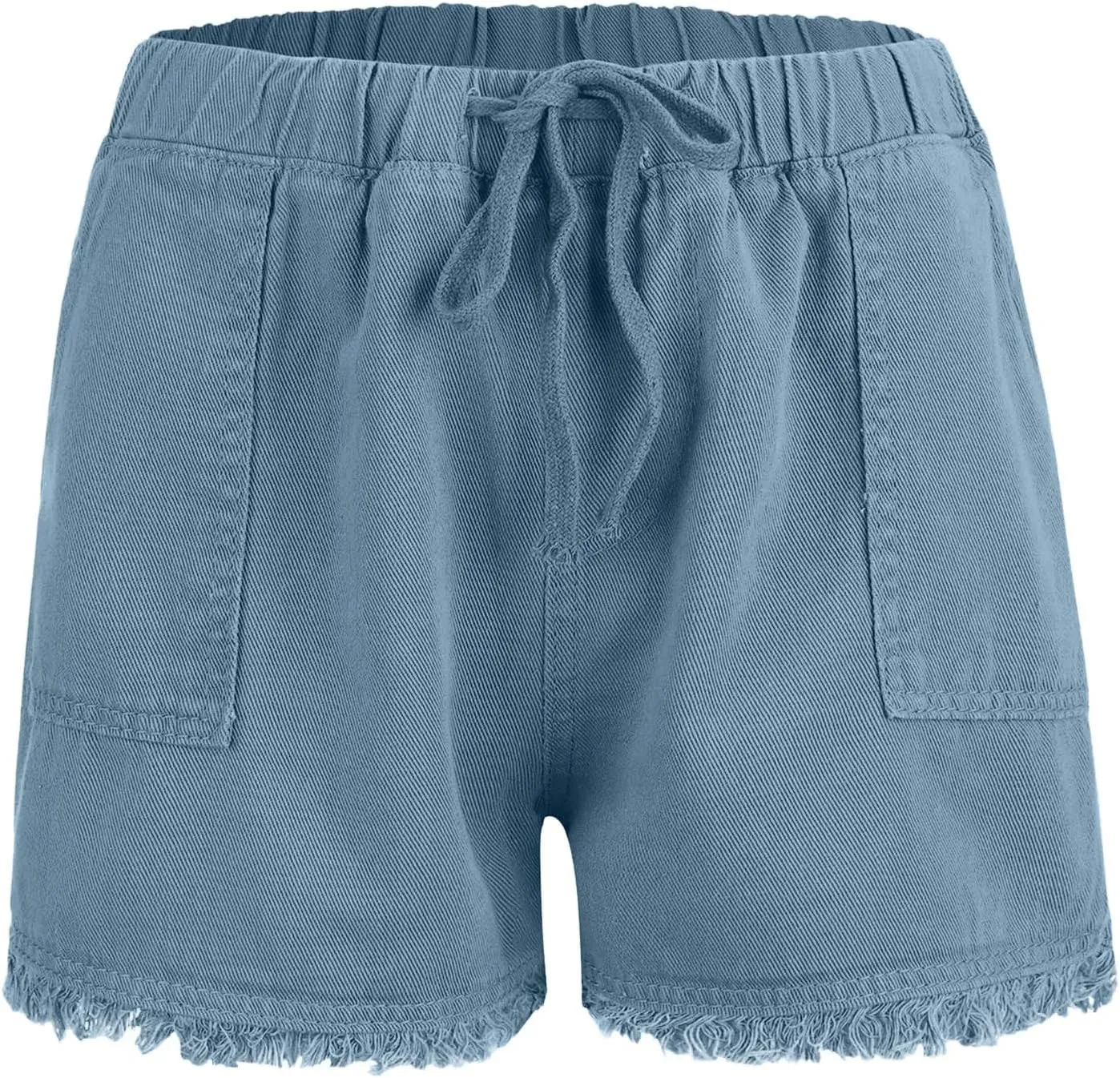Womens Y2K Lightweight Shorts Casual Baggy Trendy Short Pants Drawstring Elastic Waist Ripped Frayed Hem Comfy Shorts