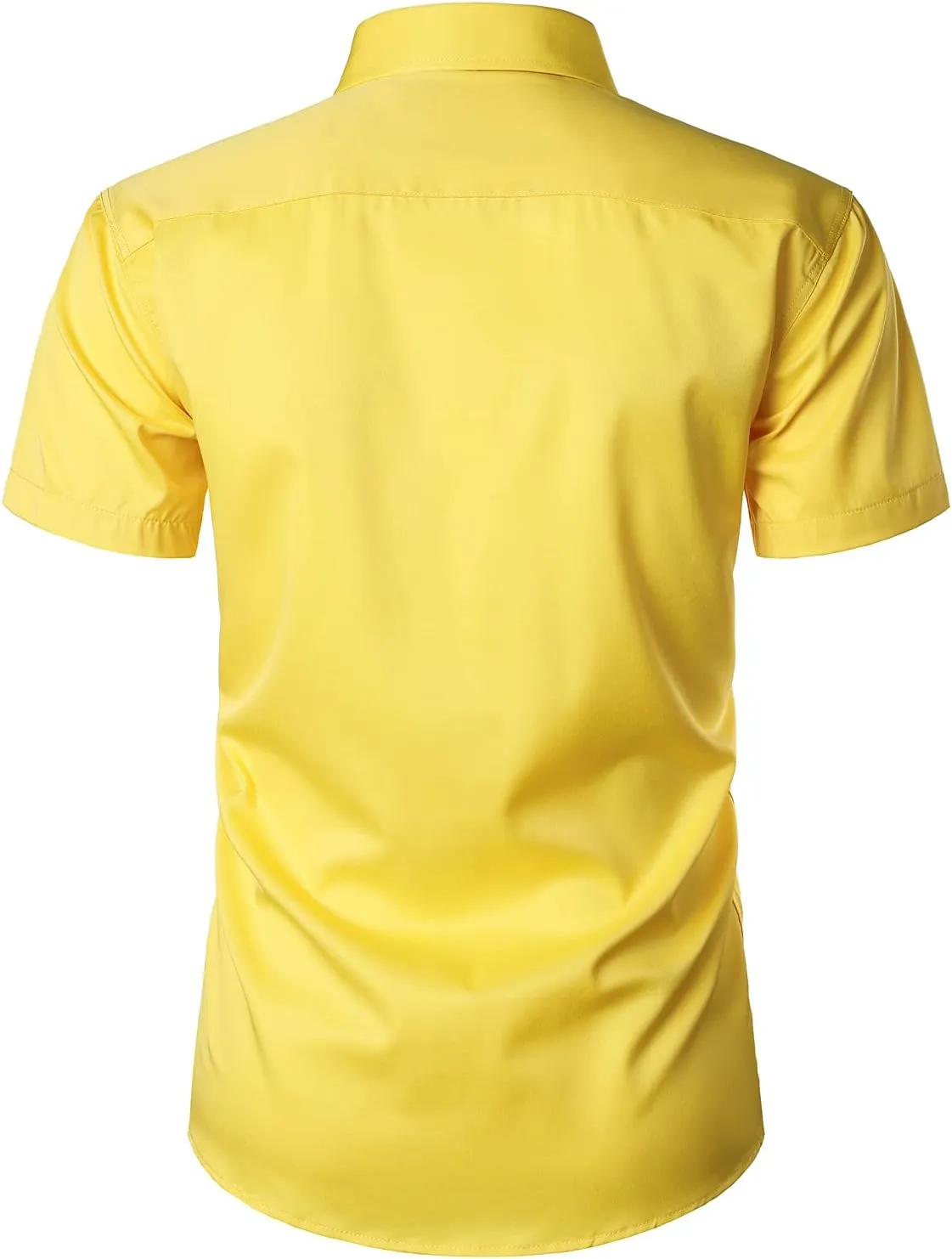 ZEROYAA Men's Casual Urban Stylish Slim Fit Short Sleeve Button Up Dress Shirt with Pocket