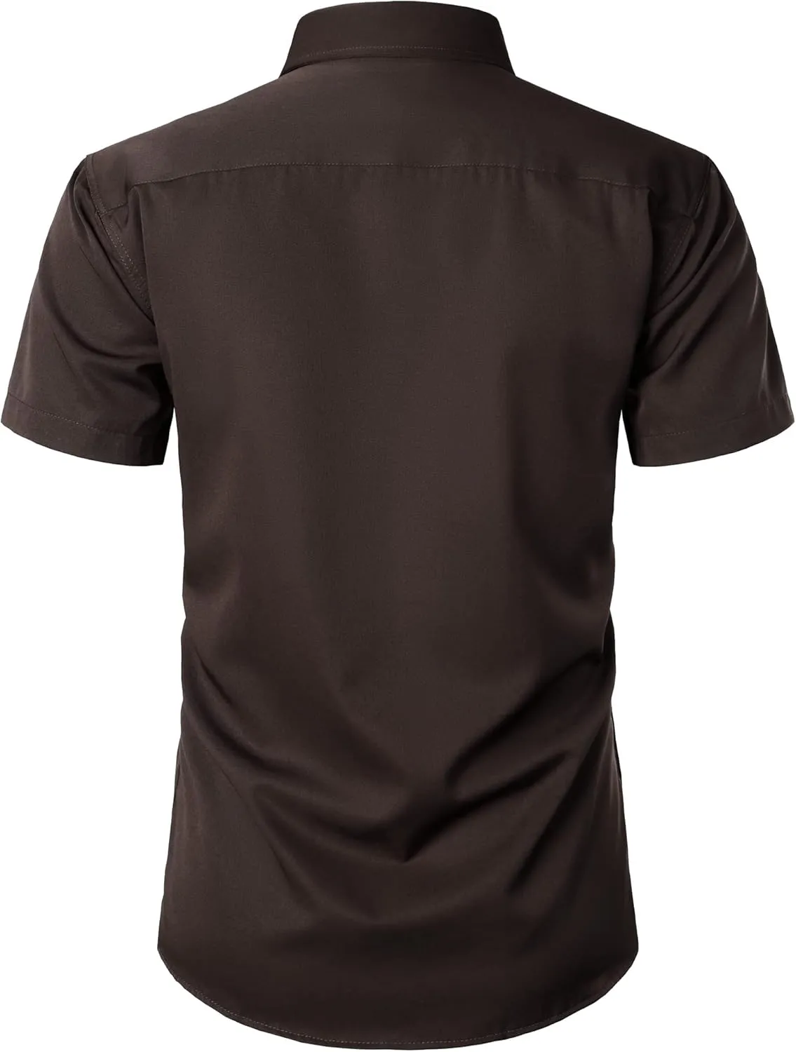 ZEROYAA Men's Casual Urban Stylish Slim Fit Short Sleeve Button Up Dress Shirt with Pocket