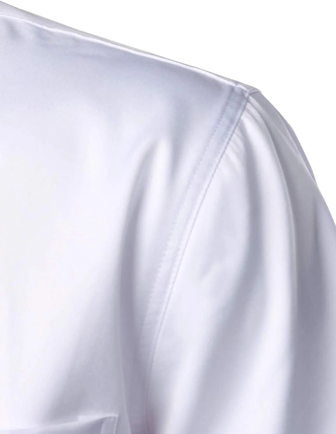 ZEROYAA Men's Casual Urban Stylish Slim Fit Short Sleeve Button Up Dress Shirt with Pocket
