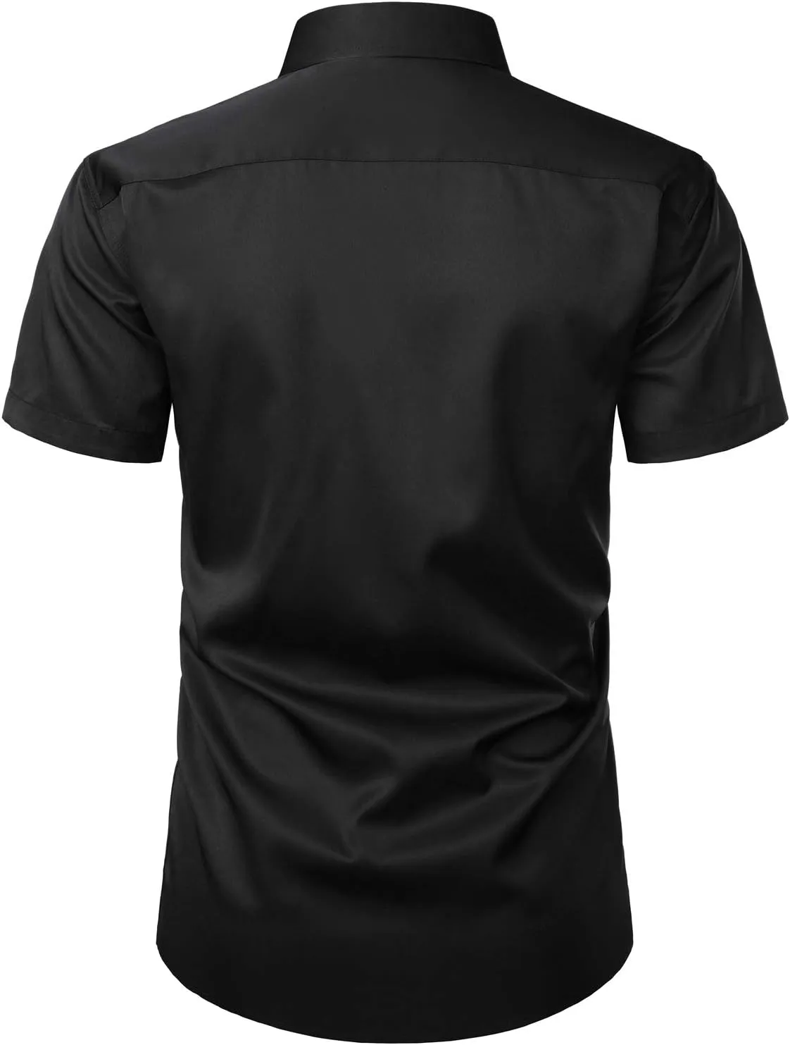 ZEROYAA Men's Casual Urban Stylish Slim Fit Short Sleeve Button Up Dress Shirt with Pocket