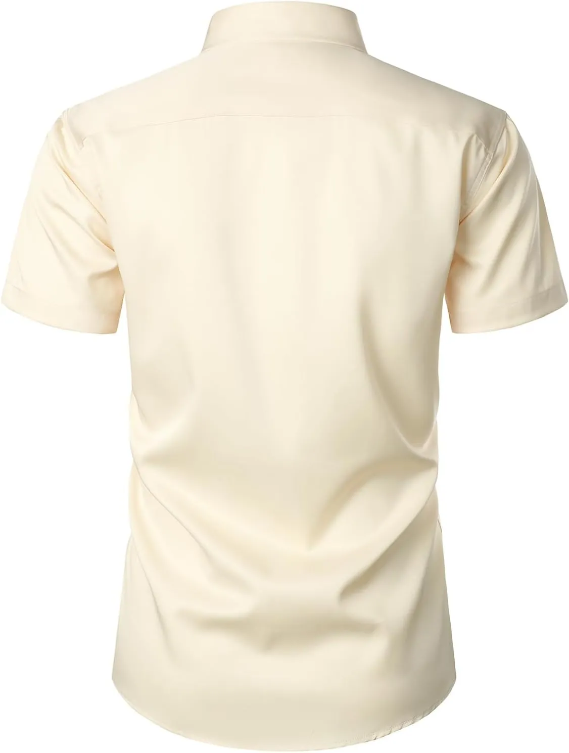 ZEROYAA Men's Casual Urban Stylish Slim Fit Short Sleeve Button Up Dress Shirt with Pocket